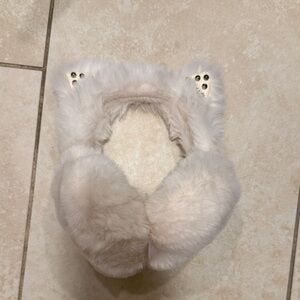 White cat ear earmuffs